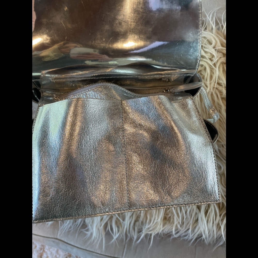 Loeffler Randall Silver Leather Backpack😎 - Picture 10 of 12